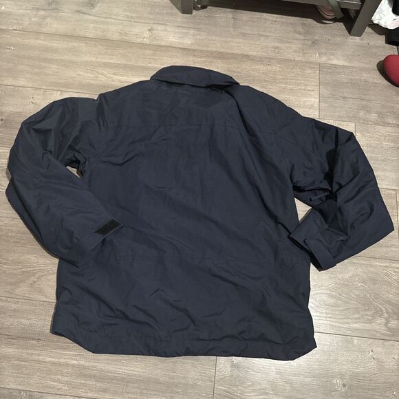 Duluth Trading Full Zip Hooded Fleece Lined Windbreaker Jacket Men’s L Navy Blue - Picture 3 of 4